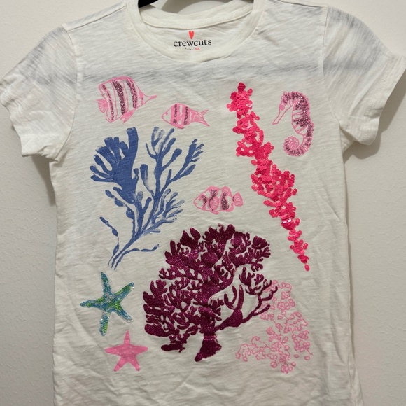 J Crew t-shirt sea life - girl size 14 - Picture 1 of 1